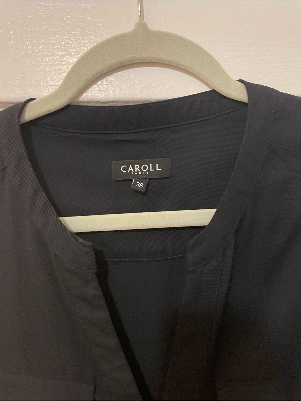Caroll Paris Navy sleeveless shirt dress size 38 - Picture 2 of 13